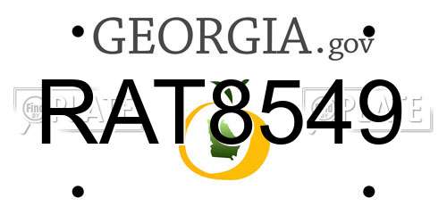 RAT8549 Georgia License Plate
