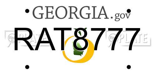 RAT8777 Georgia License Plate