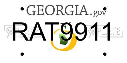 RAT9911 Georgia License Plate