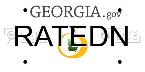RATEDN Georgia License Plate
