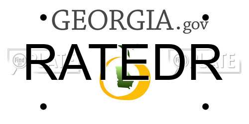 RATEDR Georgia License Plate
