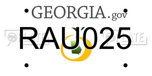 RAU025 Georgia License Plate