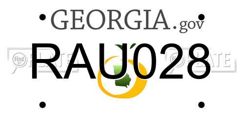 RAU028 Georgia License Plate