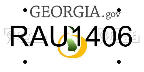 RAU1406 Georgia License Plate