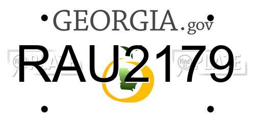 RAU2179 Georgia License Plate
