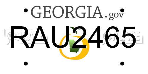 RAU2465 Georgia License Plate