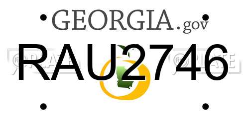 RAU2746 Georgia License Plate