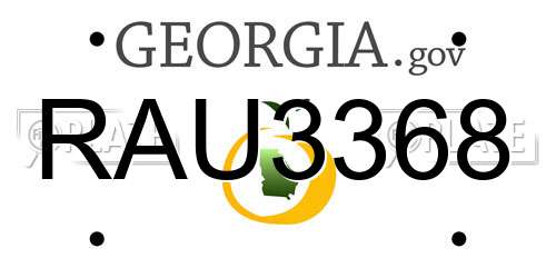 RAU3368 Georgia License Plate