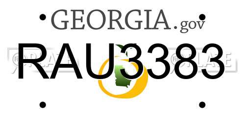 RAU3383 Georgia License Plate