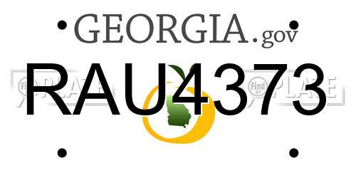 RAU4373 Georgia License Plate