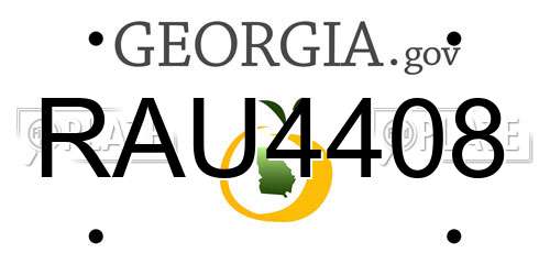 RAU4408 Georgia License Plate