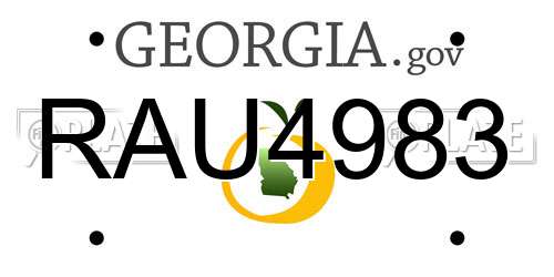 RAU4983 Georgia License Plate