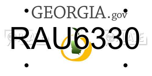 RAU6330 Georgia License Plate