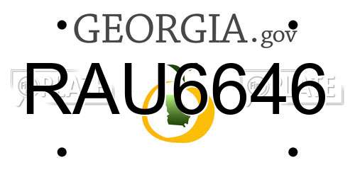 RAU6646 Georgia License Plate