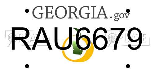 RAU6679 Georgia License Plate