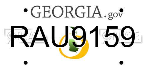 RAU9159 Georgia License Plate