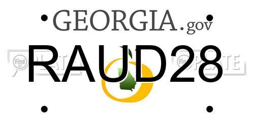 RAUD28 Georgia License Plate