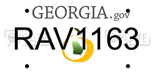 RAV1163 Georgia License Plate
