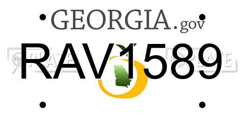 RAV1589 Georgia License Plate