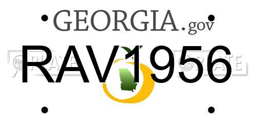 RAV1956 Georgia License Plate