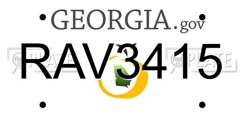 RAV3415 Georgia License Plate