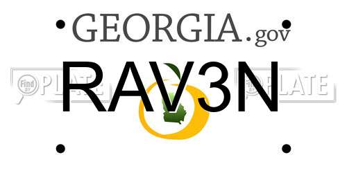 RAV3N Georgia License Plate