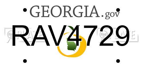 RAV4729 Georgia License Plate