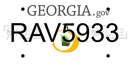 RAV5933 Georgia License Plate