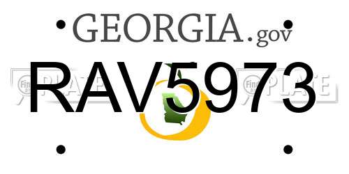 RAV5973 Georgia License Plate