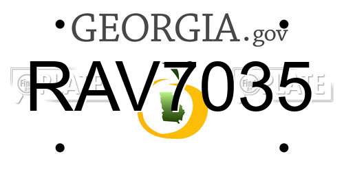 RAV7035 Georgia License Plate
