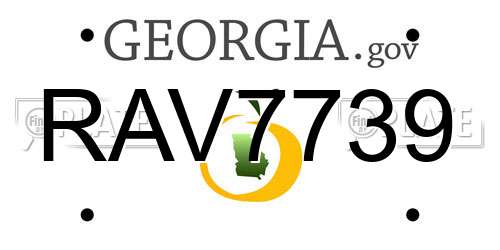 RAV7739 Georgia License Plate