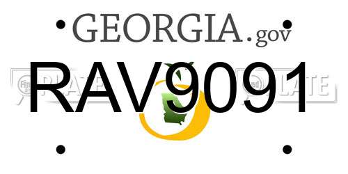 RAV9091 Georgia License Plate