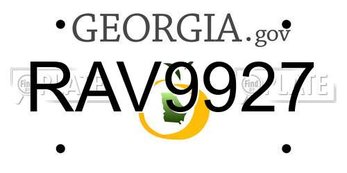 RAV9927 Georgia License Plate