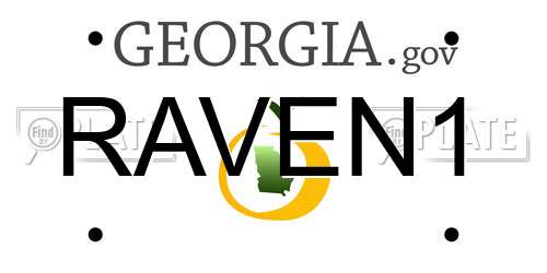 RAVEN1 Georgia License Plate
