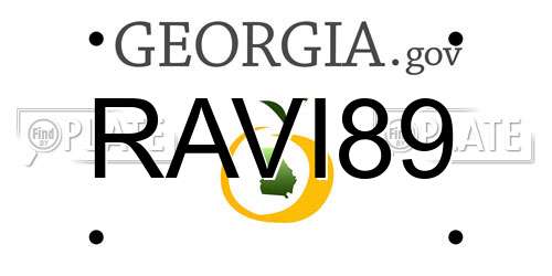 RAVI89 Georgia License Plate