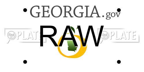 RAW Georgia License Plate