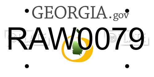 RAW0079 Georgia License Plate