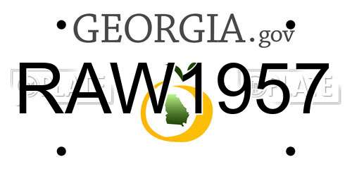RAW1957 Georgia License Plate