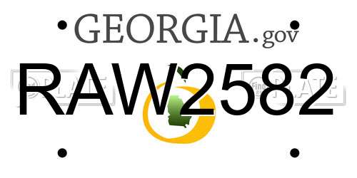 RAW2582 Georgia License Plate