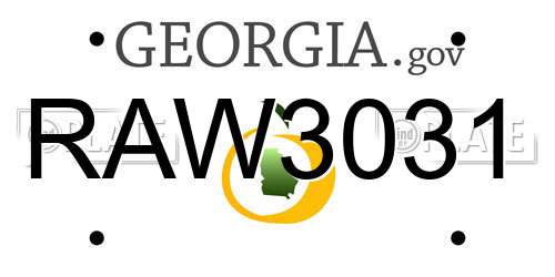 RAW3031 Georgia License Plate