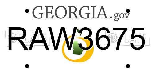 RAW3675 Georgia License Plate