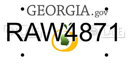 RAW4871 Georgia License Plate