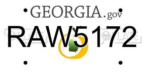 RAW5172 Georgia License Plate