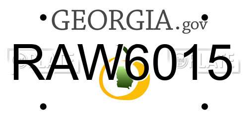 RAW6015 Georgia License Plate
