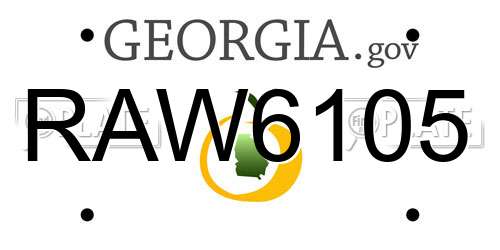 RAW6105 Georgia License Plate