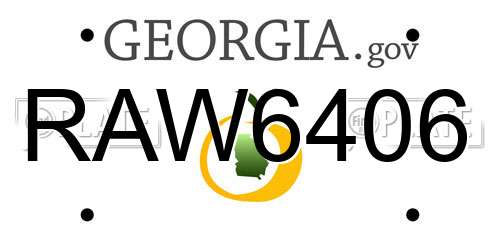 RAW6406 Georgia License Plate