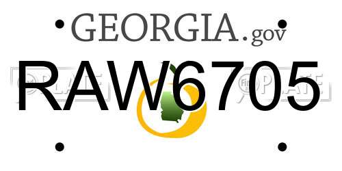 RAW6705 Georgia License Plate