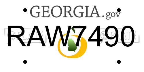 RAW7490 Georgia License Plate
