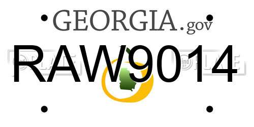 RAW9014 Georgia License Plate