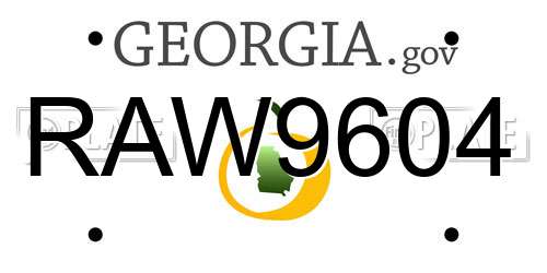 RAW9604 Georgia License Plate